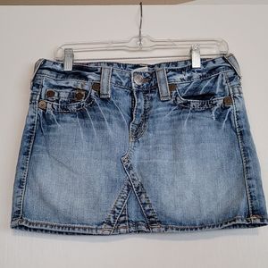 True Religion Light Blue Denim Mini Skirt